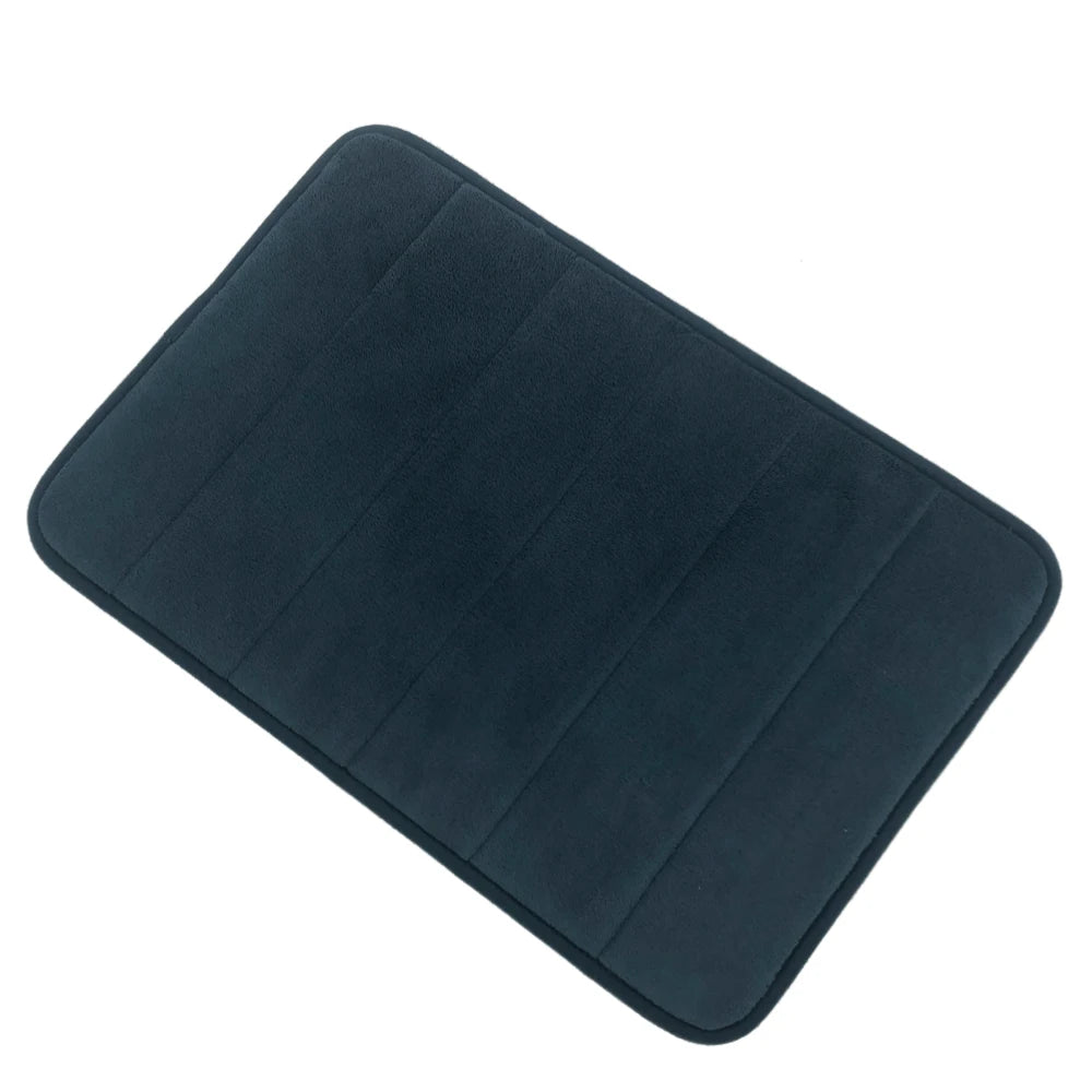 FMT Microfiber Kitchen & Bathroom Door Mat Waterproof Window Carpet Rug with Solid Pattern Washable Memory Foam Absorbent Design