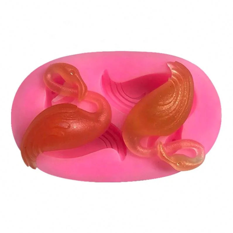Hengya Silicone Chocolate Mould with Mini Flamingos Shape. Silicone Sugar Lace Mould 3D Fondant Mermaid Tail Cake Mold