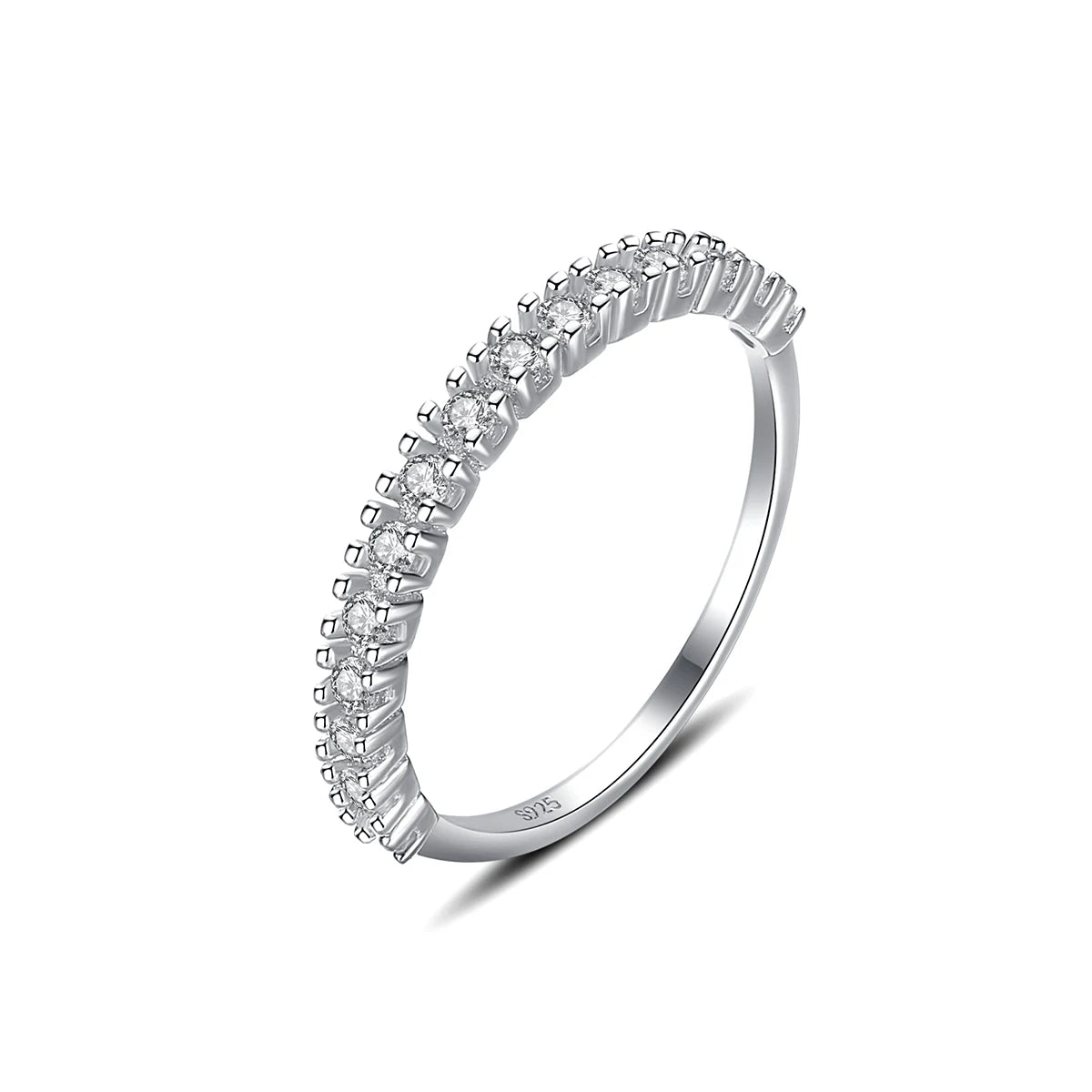 CZCITY Hot Sale 100% 925 Sterling Silver Geometric Round CZ Circle Engagement Finger Women CZ Ring