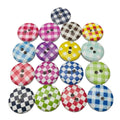 Factory Sale Cute Random 15mm Wooden Buttons 2-Hole Flatback Grid Wood Buttons for DIY Sewing Craft