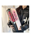 Artificial Soap Rose Flower Bouquet Tube PVC Box With White Led Light Gift for Mother's Day