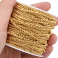 Competitive Price Fashion 18K Gold Plated Geometric Men Hip Hop 3mm Wheat Braided Bulk Chain Spool Necklace MegaBDM