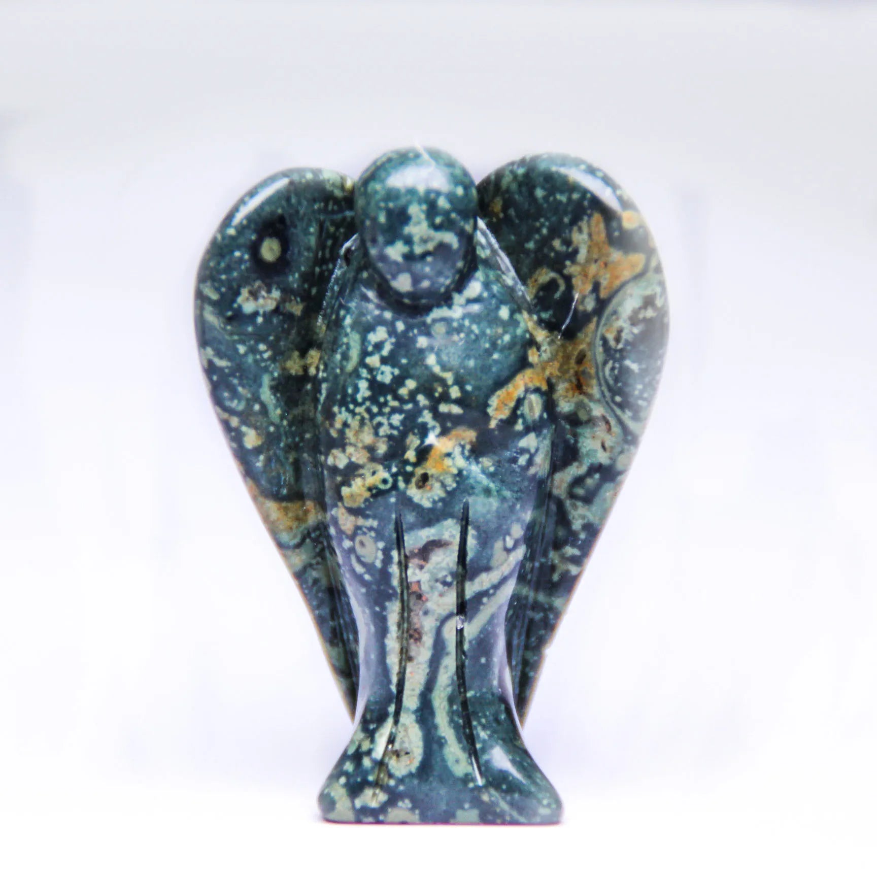 HZ Angel Figurine Miniature Handmade Carved Kambaba jasper Mini Healing Statue Crystal Home Decoration Accessories Crafts