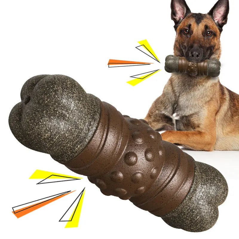 Bone Dog Toys Indestructible Bite-Resistant Squeaky Chew Molar Tooth Toy Dog Interactive Toothbrush Toy