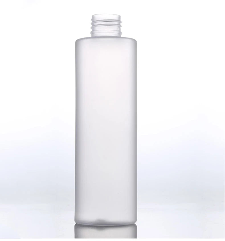 Flat Shoulder Plastic Lotion Water Bottle with Measuring Simple Design for Shampoo Use
