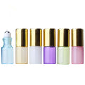 In Stock 3ml Pearl Green Blue White Purple pink Gold Glass Roll on  Bottle With Silver/gold Lid/cap