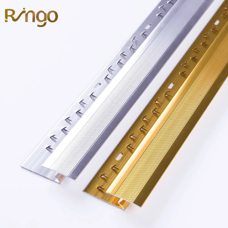 Modern Flexible Transition Tile Trim L Z Shaped Aluminum Alloy Decorative Edge Strip Waterproof Durable Design for Carpet