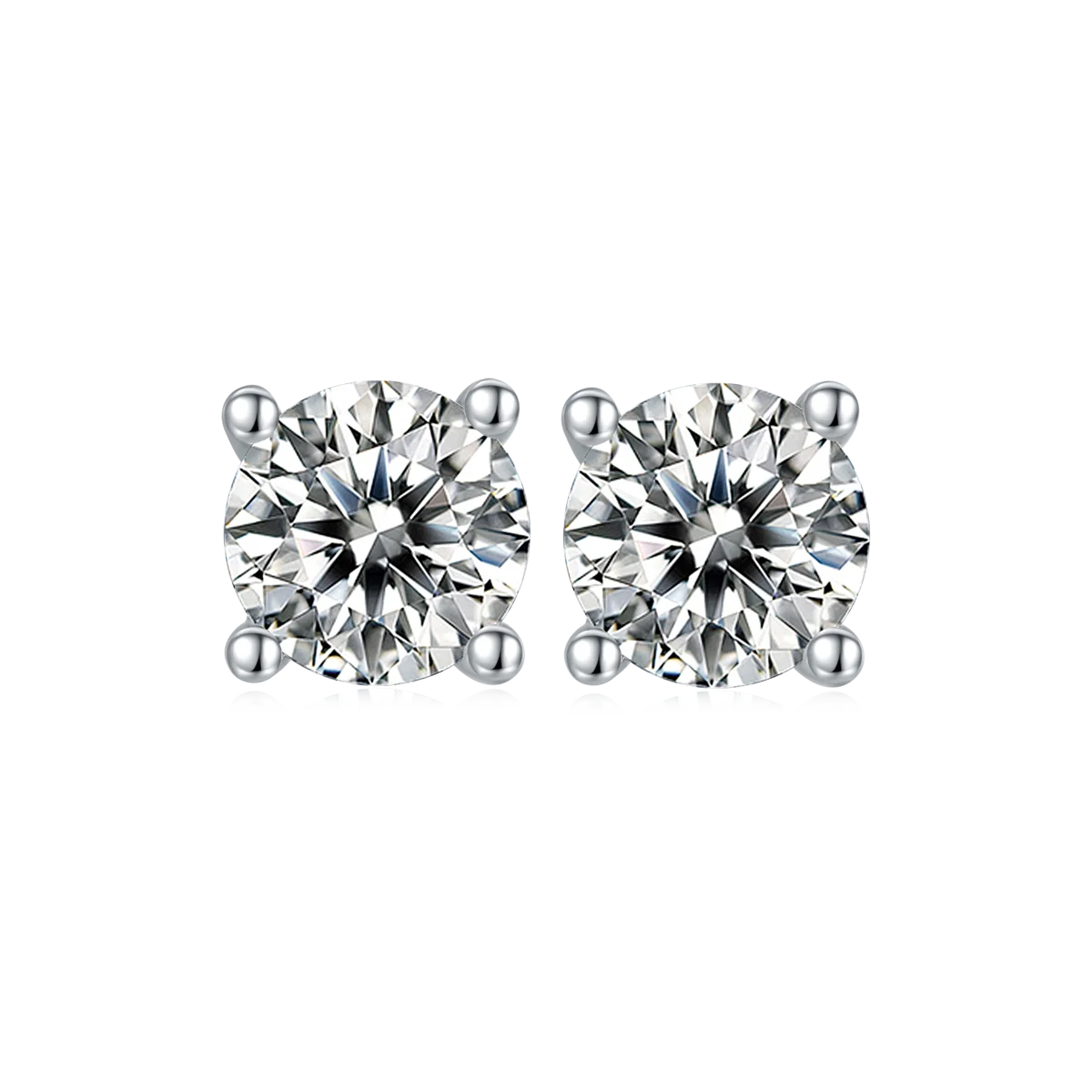 Fine S925 0.5ct Moissanite Stone Earrings 925 Silver & 14k/18k Gold Plated Customizable White Gold for Women Jewelry