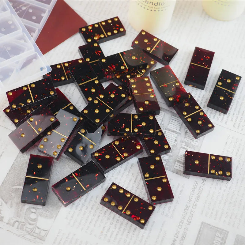 DIY Glossy Standard 2 Pieces Set Domino Silicone Molds Resin for Handmade Craft Epoxy Mold