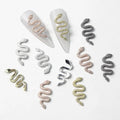 Paso Sico Hot Selling Delicate Design Alloy Japanese 4 Colors 3D Snake Nail Art Charms Manicure Decoration Accessories Wholesale