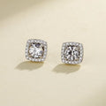 Aaa Zircon Silver Square Stud Earrings Wholesale  S925 Sterling Silver Stud Earring  Hypoallergenic Small Moissanite Earrings