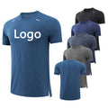 Wholesale Plain Polyester Elastic T Shirts Breathable Quick Dry Round Neck T Shirt for Men Sports Muscle Fit Custom Gym Shirts