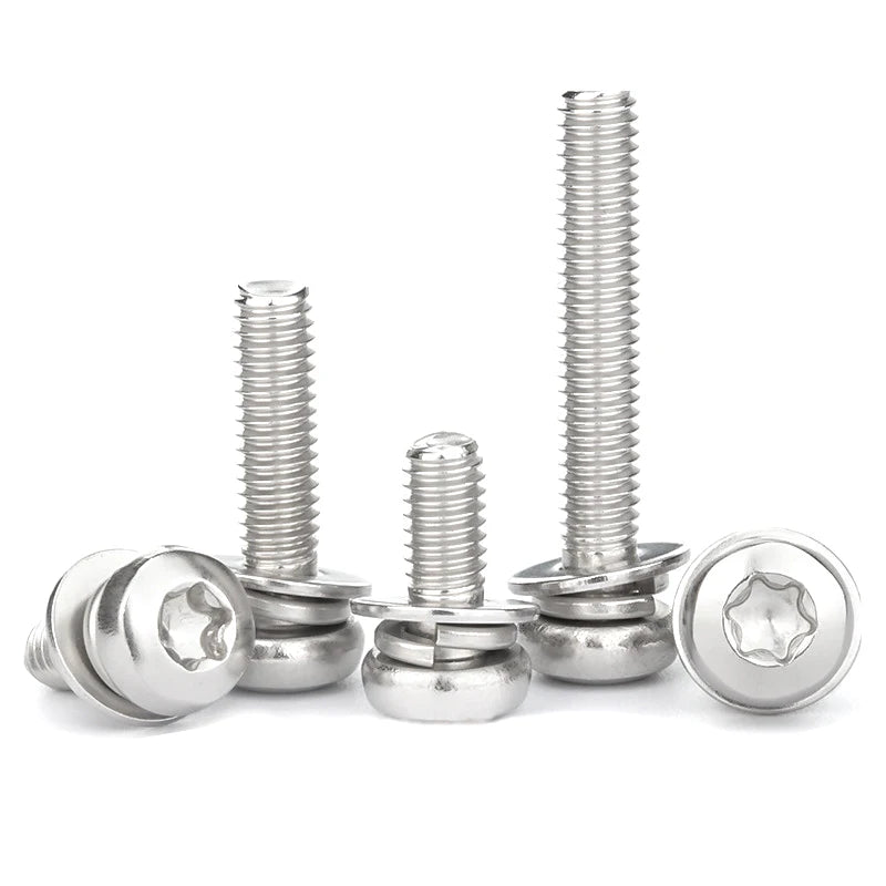 Stainless Steel 304 Round Head Torx Combination Screw with Washers Metric Measurement System