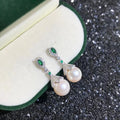 E314 9-10mm DIY Natural  Freshwater Pearl Charm Earrings Mounting Accessory 925 Sterling Silver Gold Plated  Jewelry for Women