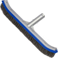 18" Strong Aluminium Heavy Duty Pool Cleaning Brush for Swimming Pool Wall with 304 Stainless Steel Brush