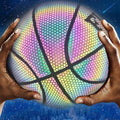 Hot Selling PU Basketball Reflective Ball Glow Basketball Size 7 Size 5 Outdoor Indoor Ball Glowing Luminous Basketbol Gift