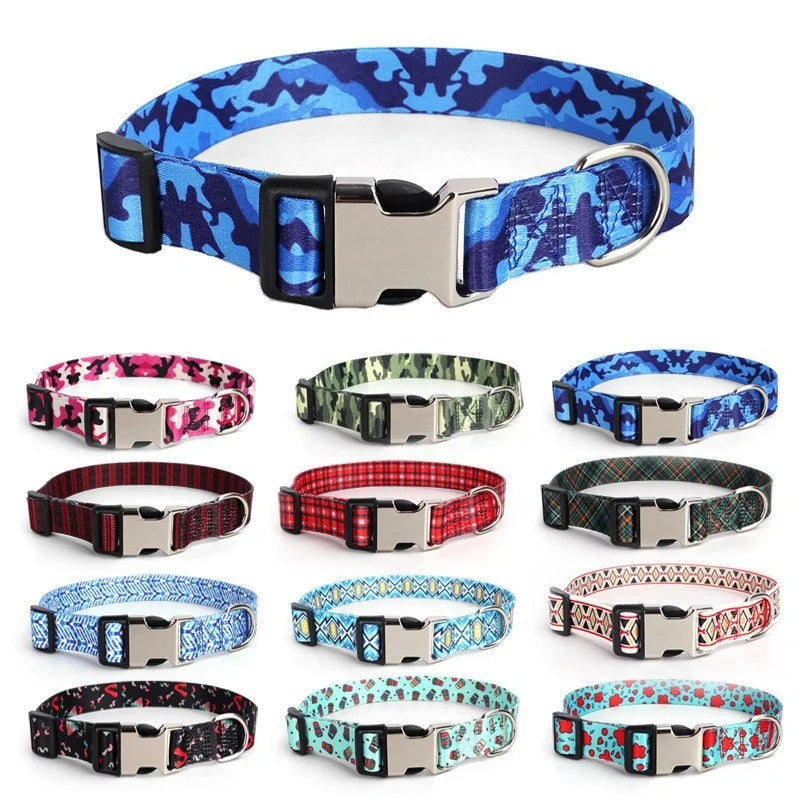Spot Factory Source Personalized Thickened Polyester Dog Collar Digital Printing Heat Transfer Button Ribbon Eco-friendly
