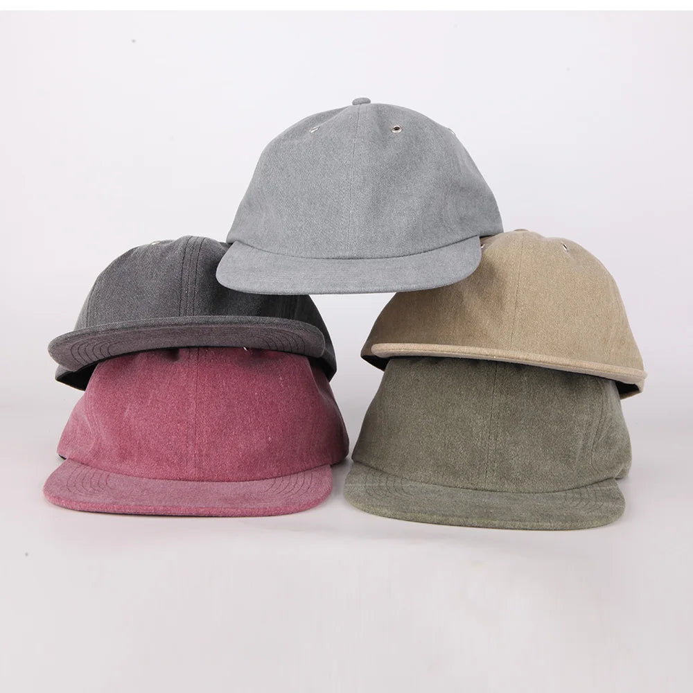 Adjustable Flat Hip Hop Hats Plain 6 Panel Men Sport Cap Custom Gorras Blank Washed Cotton Snapback Cap Hats