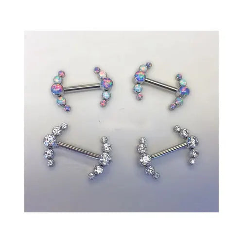 Titanium Internal Threaded Nipple Rings Body Piercing Nipple Bars Cluster Piercing Mamilo