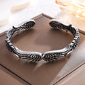 Vintage Adjustable Silver Color Angel Wing Bracelet Trendy Fashion Cuff Jewelry for Women and Men