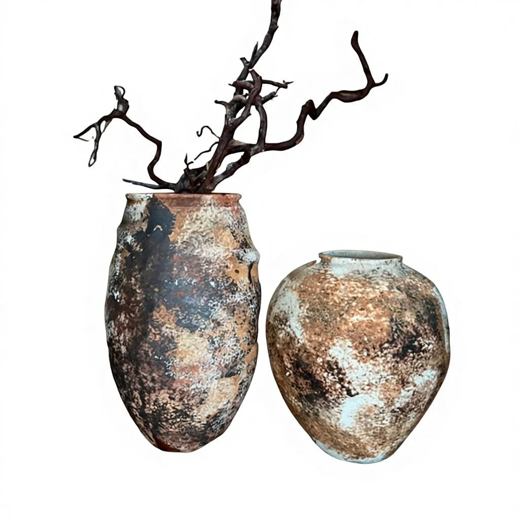 Chinese Traditional and Contemporary Art Deco Ceramic Vase and Flower Pots with Transparent Glaze Customizable Sizes