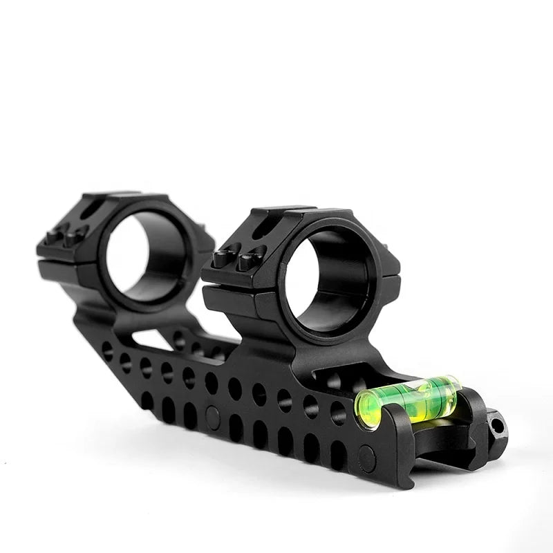 Precision Matte Black Air Bubble Level 1-Piece 25.4/30mm Telescope Mount with 140mm Length Made of Durable Aluminum Alloy