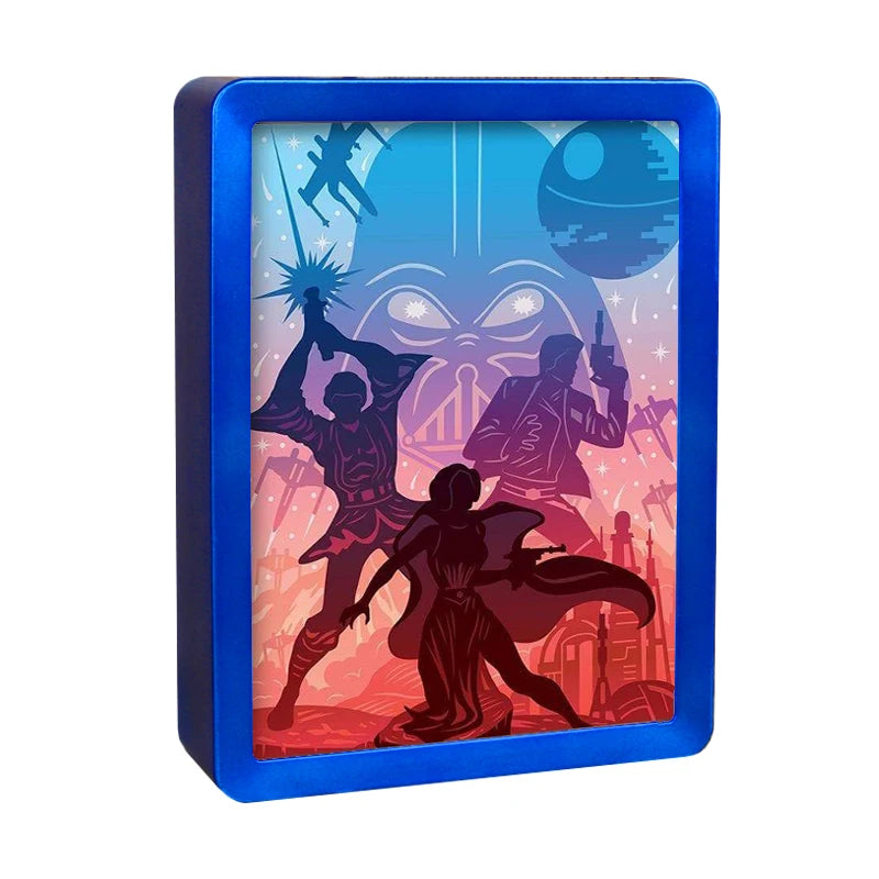 Wholesale Star War Style DIY Papercut Light Boxes 3D Shadow Paper Carving LED Shadow Box for Bedroom