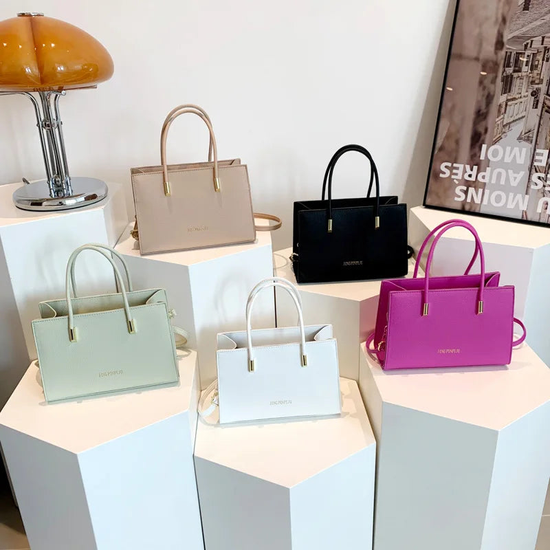 2025 Hot Selling Large Woman's Handbags Candy Color PU Leather Bags for Woman Lady's Message Bags