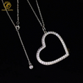 Heart Shape Moissanite Pendant Necklace Christmas Gifts Moissanite Jewelry Supplier Romantic Love 925 Silver Women Necklace