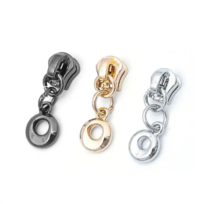 Custom Metal Zipper Puller with Fixed Metal Head for Bags and Zipper Sliders