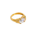 Custom 18K Gold Plated 316L Stainless Steel Jewelry Ring Custom Made with White Zircon Ring for Wedding