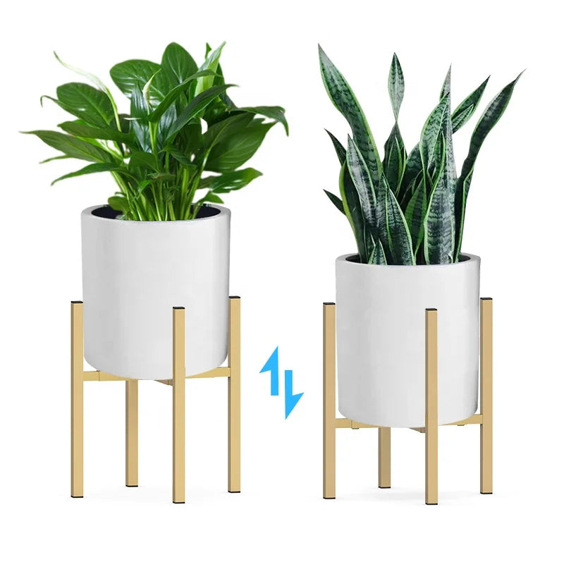 Fits 8 to 12 Inches Plant Stand Home Decor Modern Mid Century Display Holder  Adjustable Indoor Flower Pot Metal Plant Stand