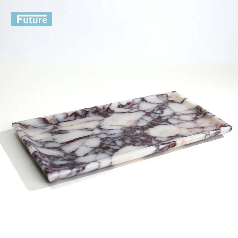 Luxury Calactta Green Marble Serving Tray for Jewelry Display Fruit Plating Bathroom Amenities-Plate Dishes for Home Decor