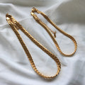 Wholesale 18K Gold Plate PVD Stainless Steel Necklaces Link Chain Necklace Flat Chain for Women Fashion Necklace Jewelry