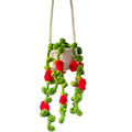 Car Swing Ornament Crochet Hanging Plants Car Mirror Hanger Charms Knitted Plant Pendant Car Interior Accessories