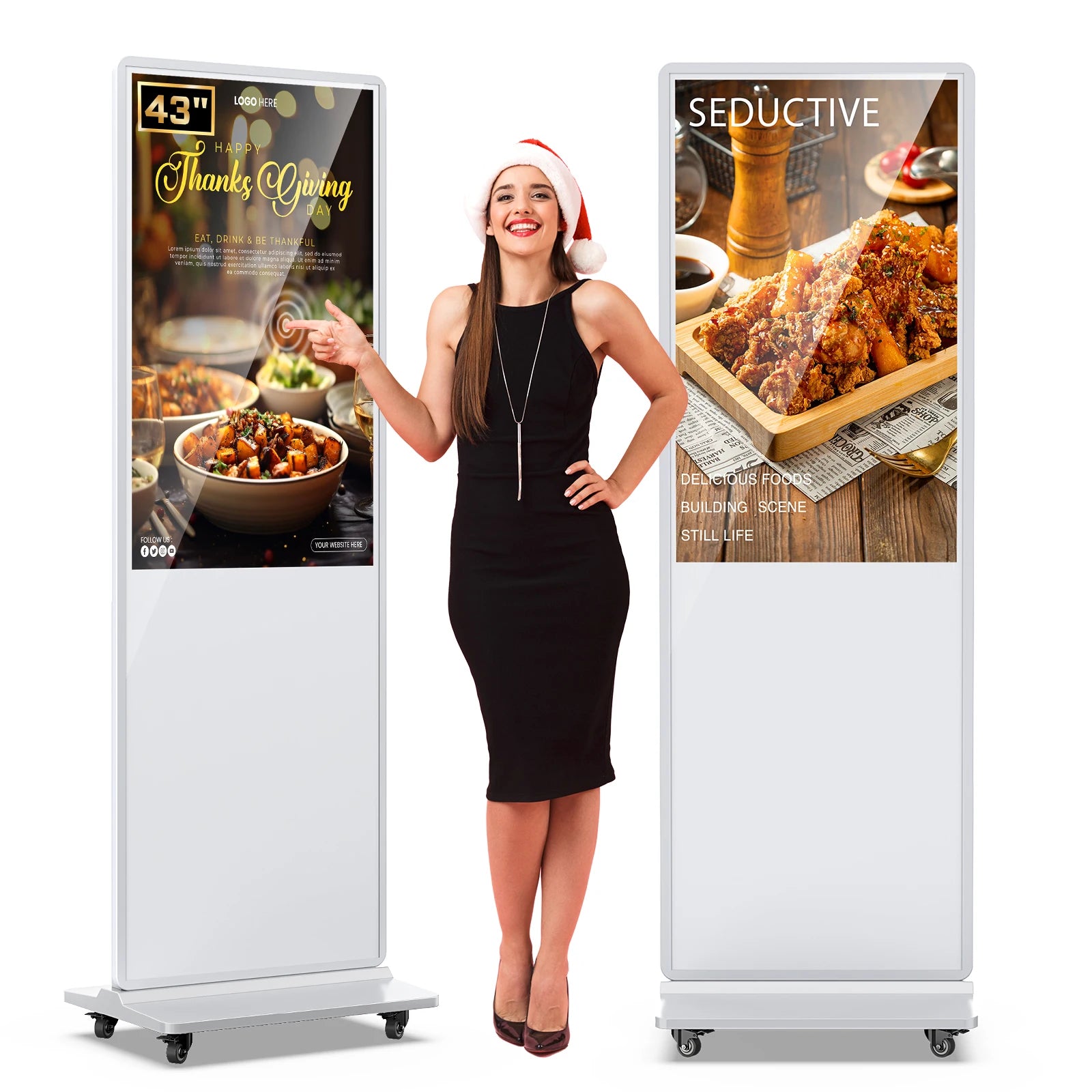 USA Warehouse LCD Digital Signage 43 Inch White Touch Screen Commercial Grade for Indoor Advertising Display Screen