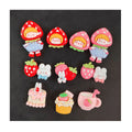 100Ps Resin Kawaii Girl Strawberry Flatbacks Rabbit Cute Birthday Cake Embellishment for Scrapbooking Diy Decor Headdress Craft