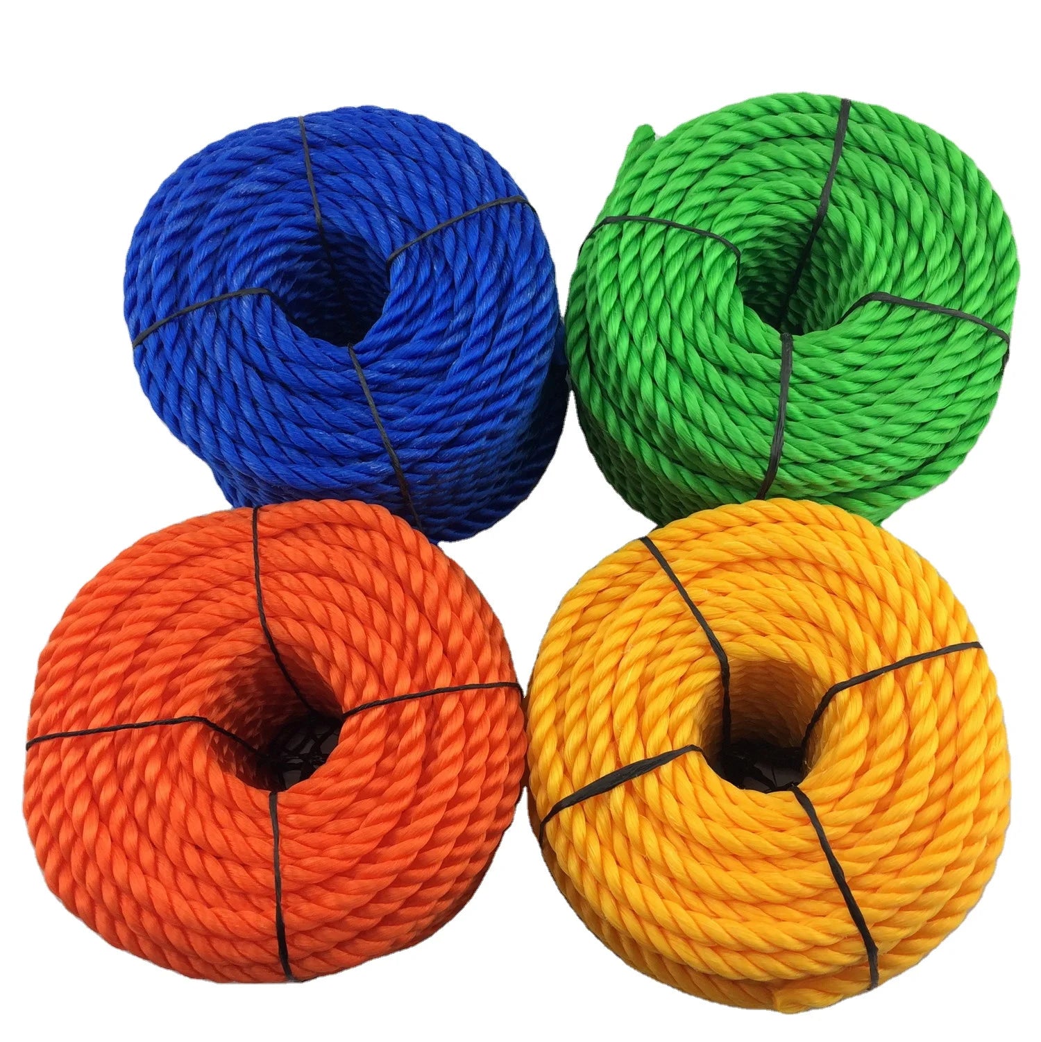 Colored 3-Strands Twisted Polyethylene (PE) Rope for Packaging