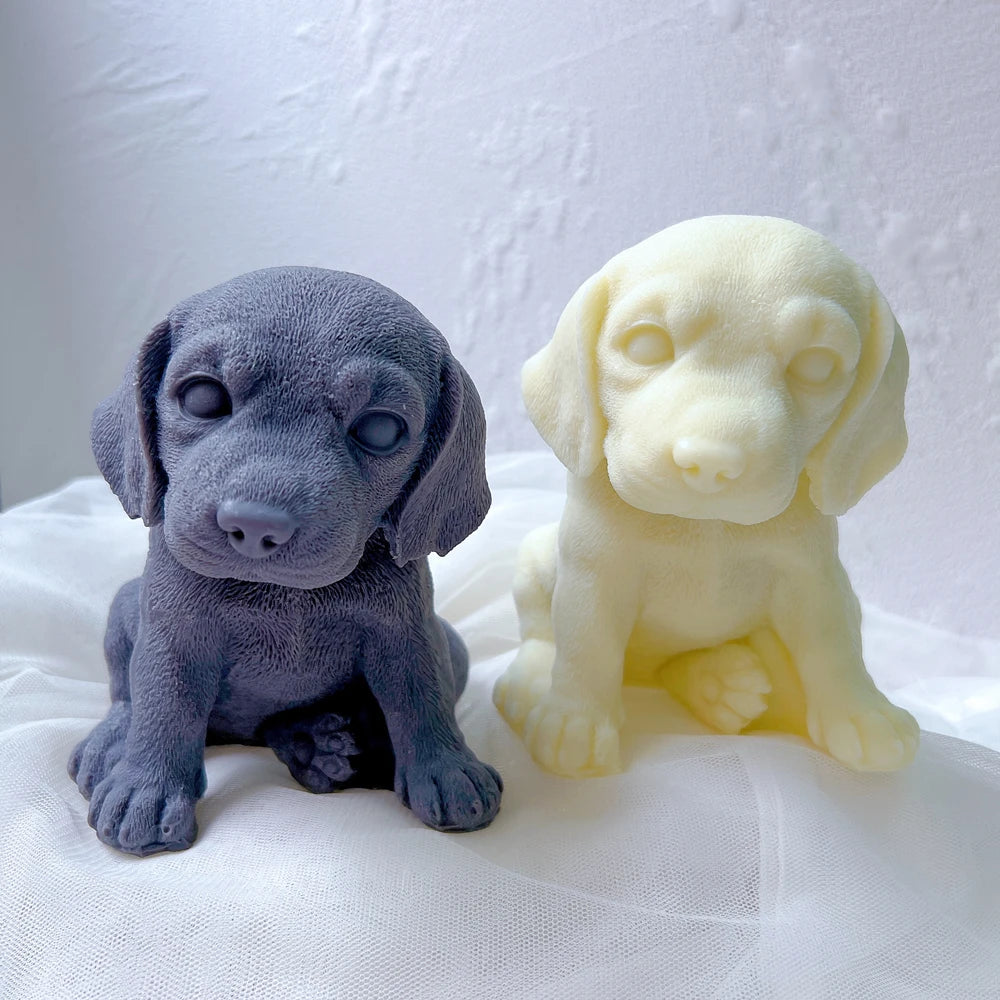 3 Designs Animal Puppies Wax Silicone Mould Puppy Dog Lover Home Decor Beagle Dog Candle Mold