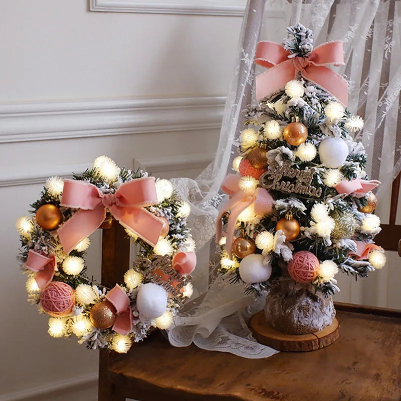Christmas Wreath Plush Tree Decorations Christmas Tree Potted Plants Desktop Ornaments Scene Arrangement