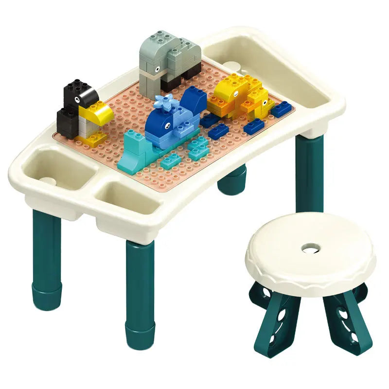 Large Particle Creative DIY Puzzle Building Blocks New Multi-Functional Study Table for Children Compatible Plastic Material