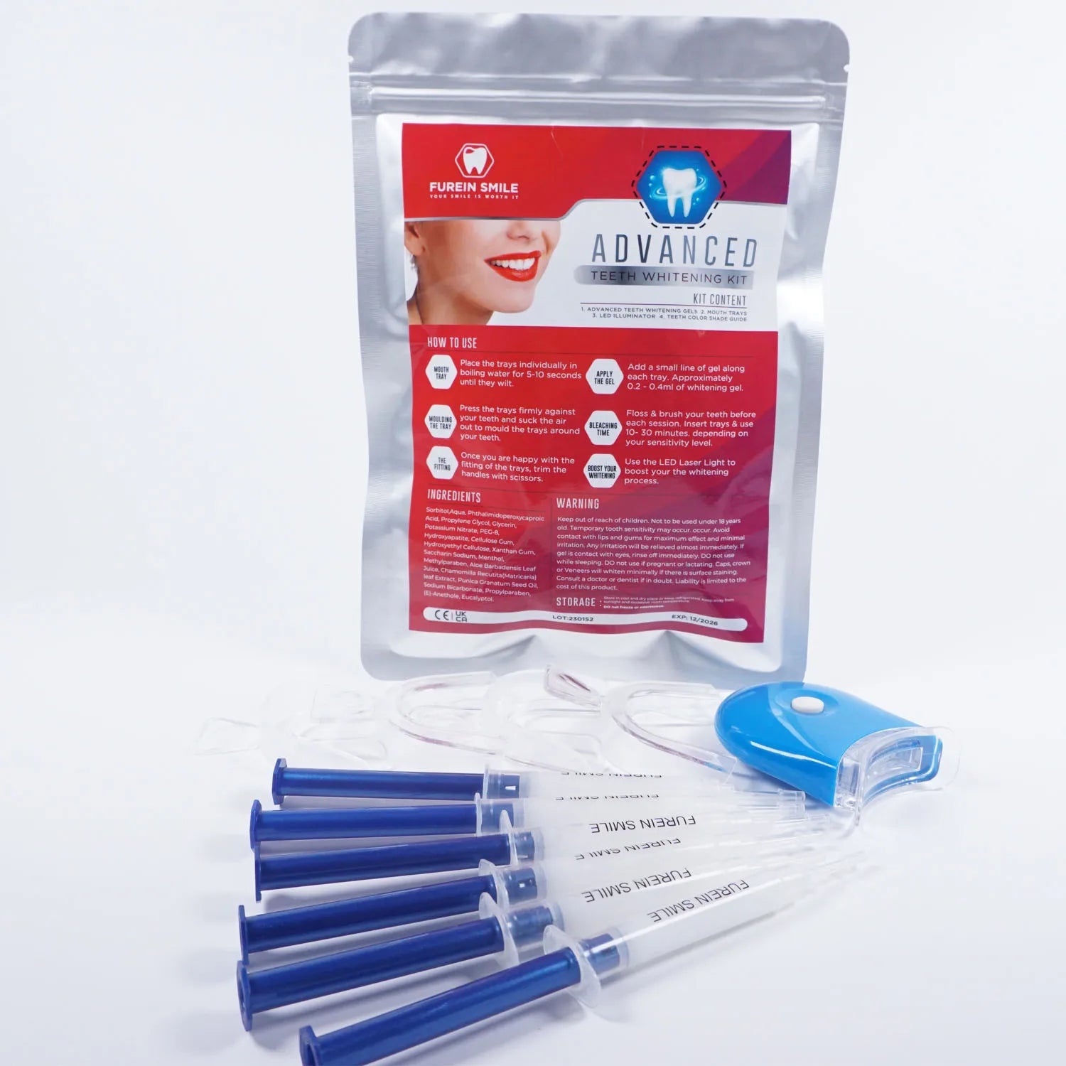 2023 New Teeth Whitening Kit with Thermoforming Mouth Trays Free Shipping Label