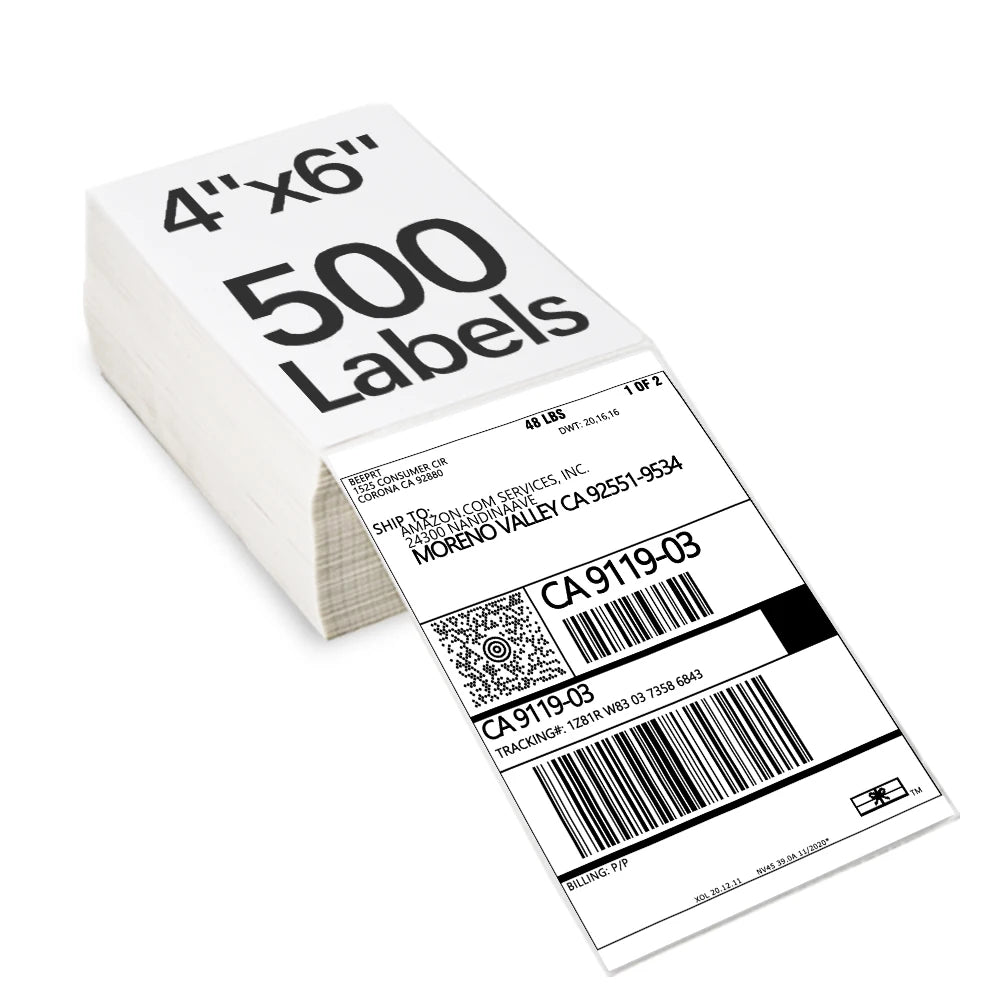 100x150 4x6 3-proof Direct Thermal Printing Paper Self Adhesive Packaging Shipping Sticker Labels