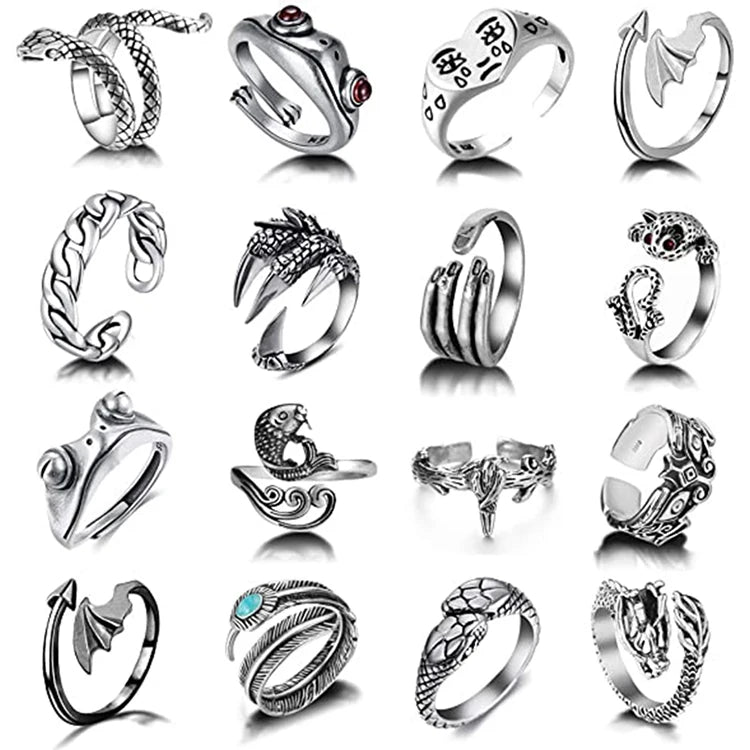 2021Stylish Cute Rings Sliver Plated Adjustable Animal Rings for Women