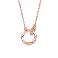 925 Sterling Silver Circle Pendant Necklaces Women Love You Chain Necklace Women Jewelry Pendant for Women