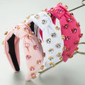 Valentine's Day Fashion New Wide Edge Knot Set Drill Hooped Women Fashion love Accessories Decorative Headband