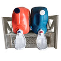 Space-Saving Wooden Bamboo Laundry Detergent Holder with Drip Tray Bathroom Sets Organizer