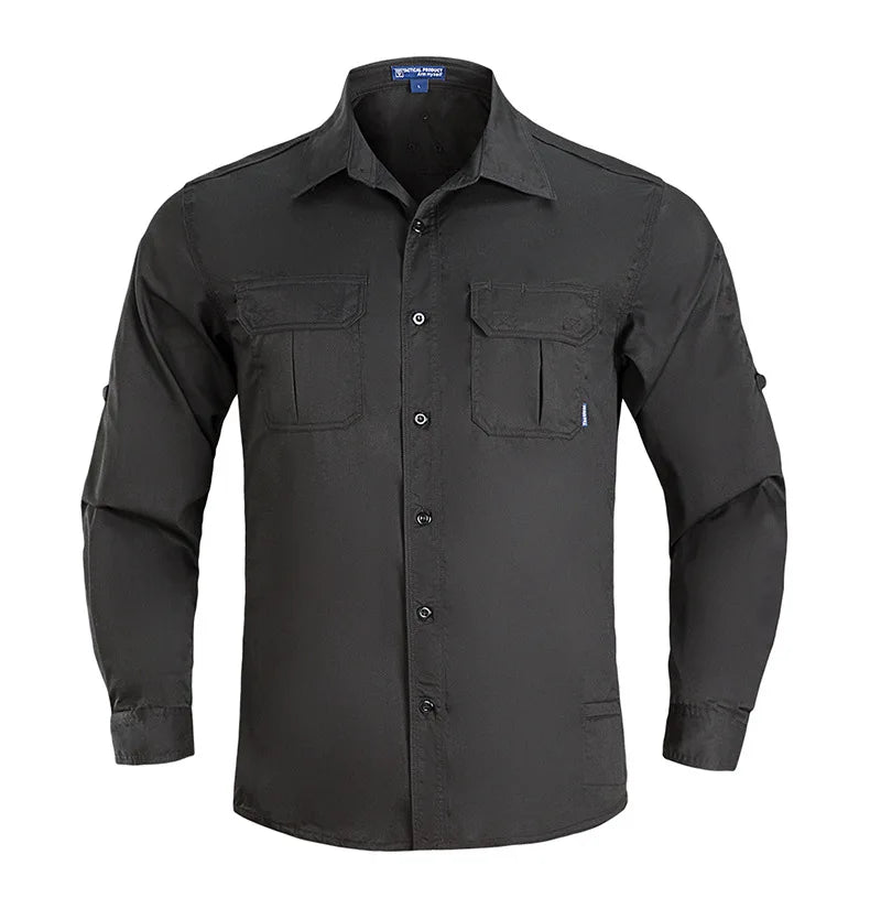 Clothing Manufacturer's Men's Quick Dry Training Shirts Stand Casual Sports Tactical Fishing Autumn Formal Plain Dyed Knitted MegaBDM