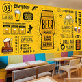 Creative Craft Beer House Wallpaper Hand-Painted Bar Barbecue Skewer Bar Cashier Front Desk Background Wall Decoration Wallpaper