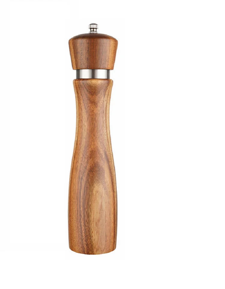 Kitchen Gadgets Wooden Spice Grinder Ceramic Grinding Core Pepper and Salt Mill